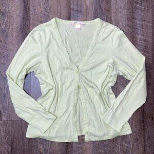 2000s Y2k Victoria's Secret Lime Mint Green Button Cardigan Sweater Top Womens S